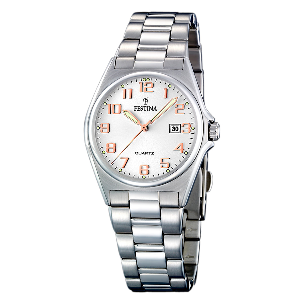 RELOJ ANALÓGICO PARA MUJER FESTINA CLASSIC METAL F16375/7 - PLATEADO