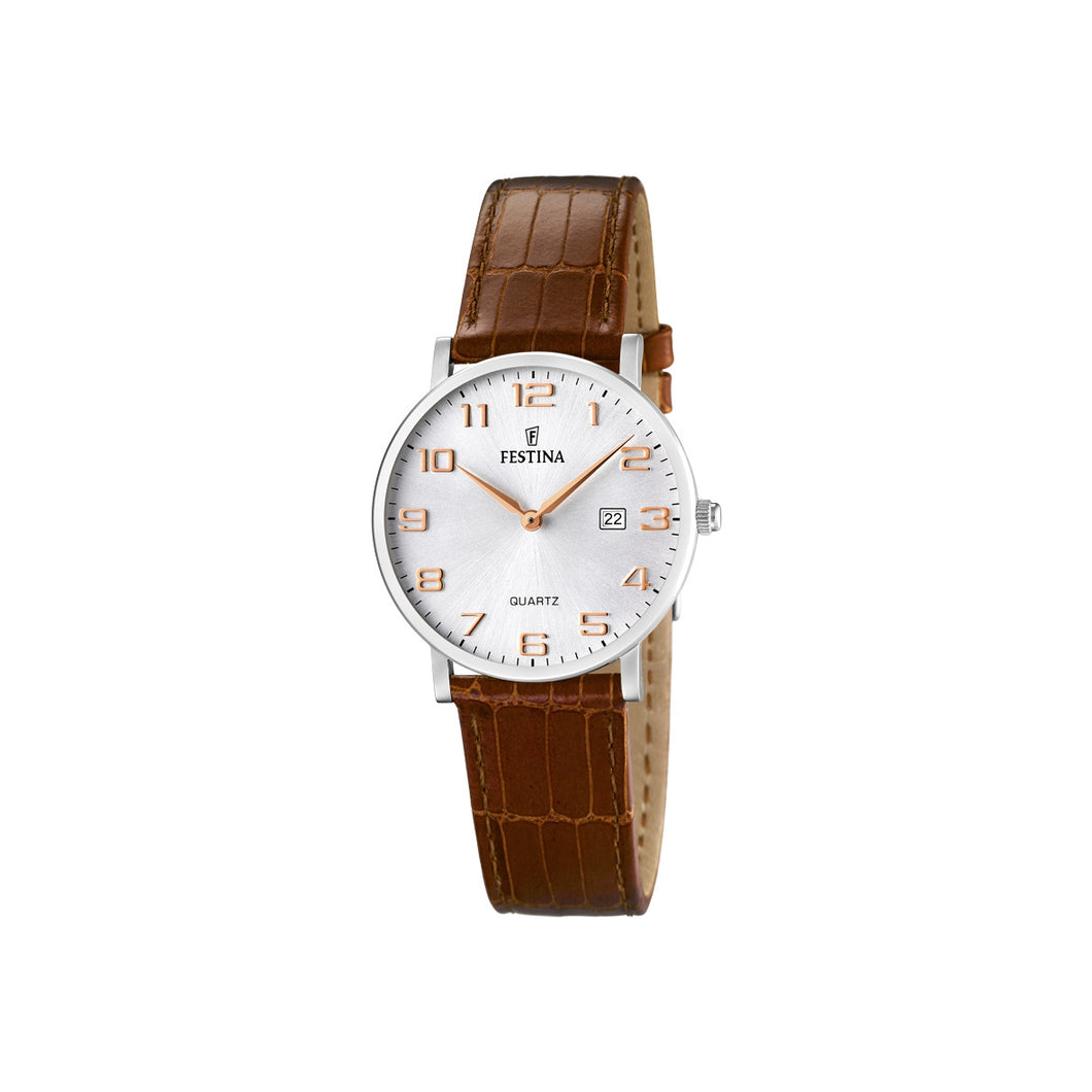 RELOJ ANÁLOGO PARA MUJER FESTINA CLASSIC LEATHER F16477/2 - MARRÓN