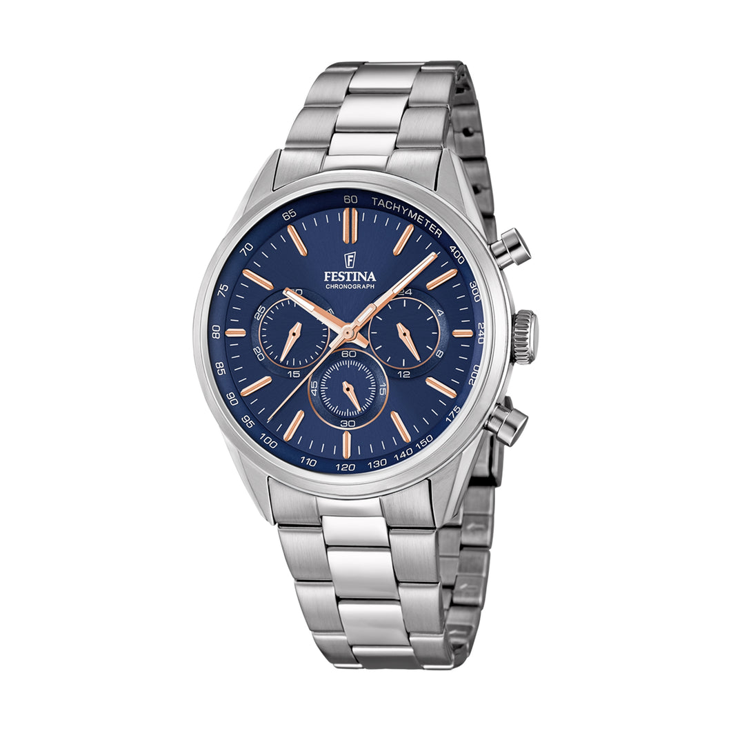 RELOJ ANÁLOGO PARA HOMBRE FESTINA TIMELESS CHRONO F16820/A - PLATEADO