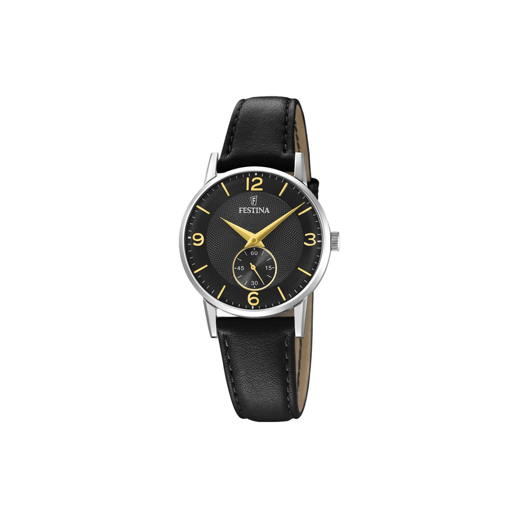 RELOJ ANALÓGICO PARA MUJER FESTINA CLASSIC LEATHER F20570/4 - NEGRO