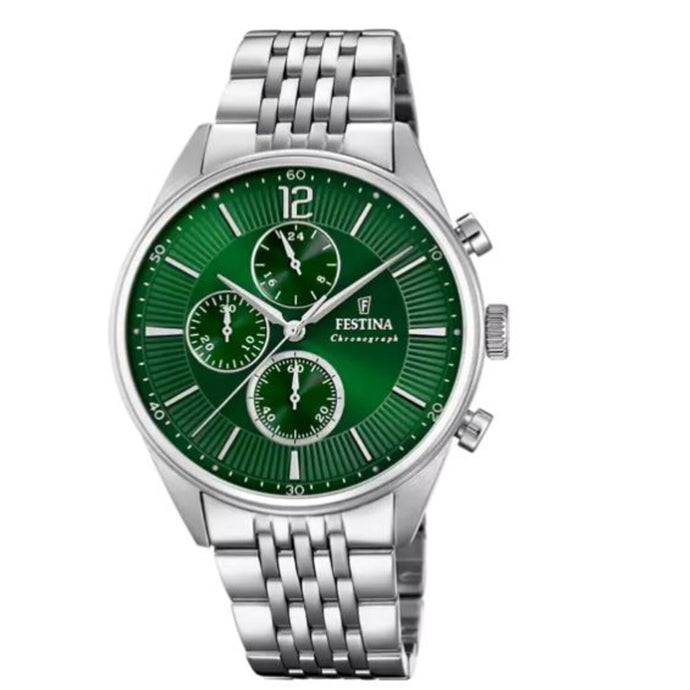 RELOJ ANÁLOGO PARA HOMBRE FESTINA VERDE F20285/8 - PLATEADO