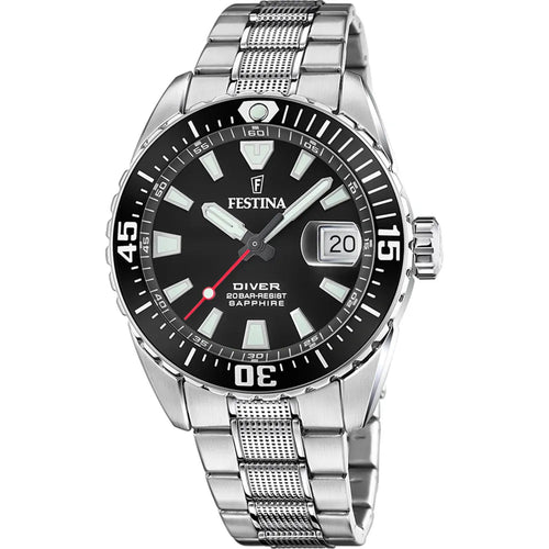 RELOJ ANÁLOGO PARA HOMBRE FESTINA NEGRO F20669/3 - PLATEADO
