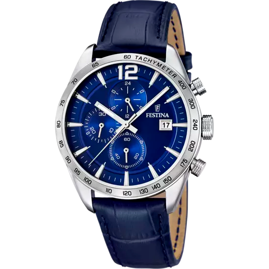 RELOJ EN CUERO PARA HOMBRE FESTINA TIMELESS CHRONO F16760/3 - AZUL