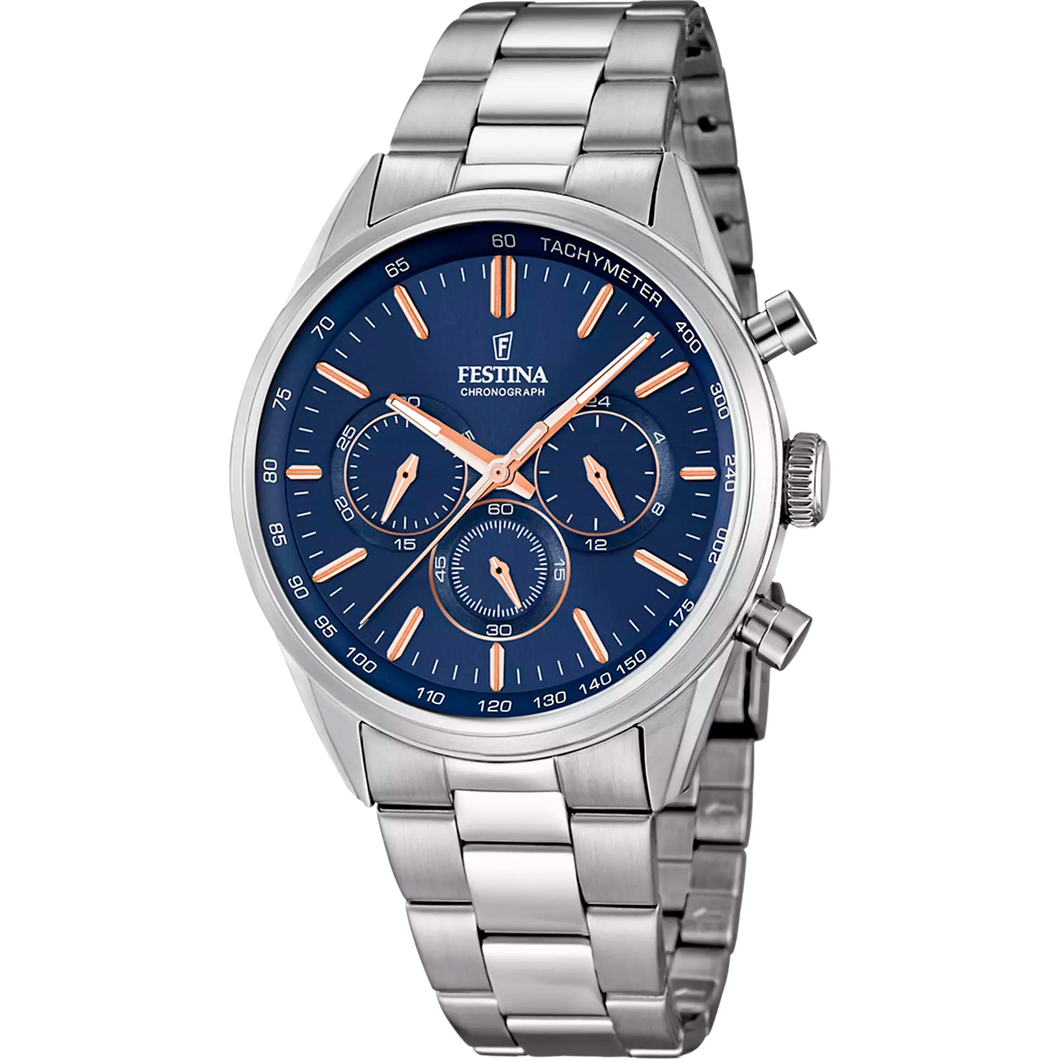 RELOJ ANÁLOGO PARA HOMBRE FESTINA TIMELESS CHRONO F16820/A - PLATEADO