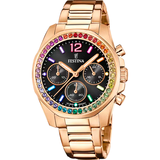 RELOJ ANÁLOGO PARA MUJER FESTINA RAINBOW F20639/3 - ORO ROSA