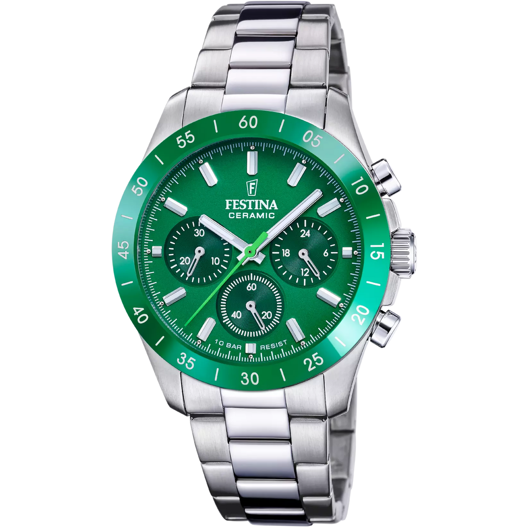 RELOJ ANÁLOGO FESTINA UNISEX CERAMIC F20693/5 - PLATEADO
