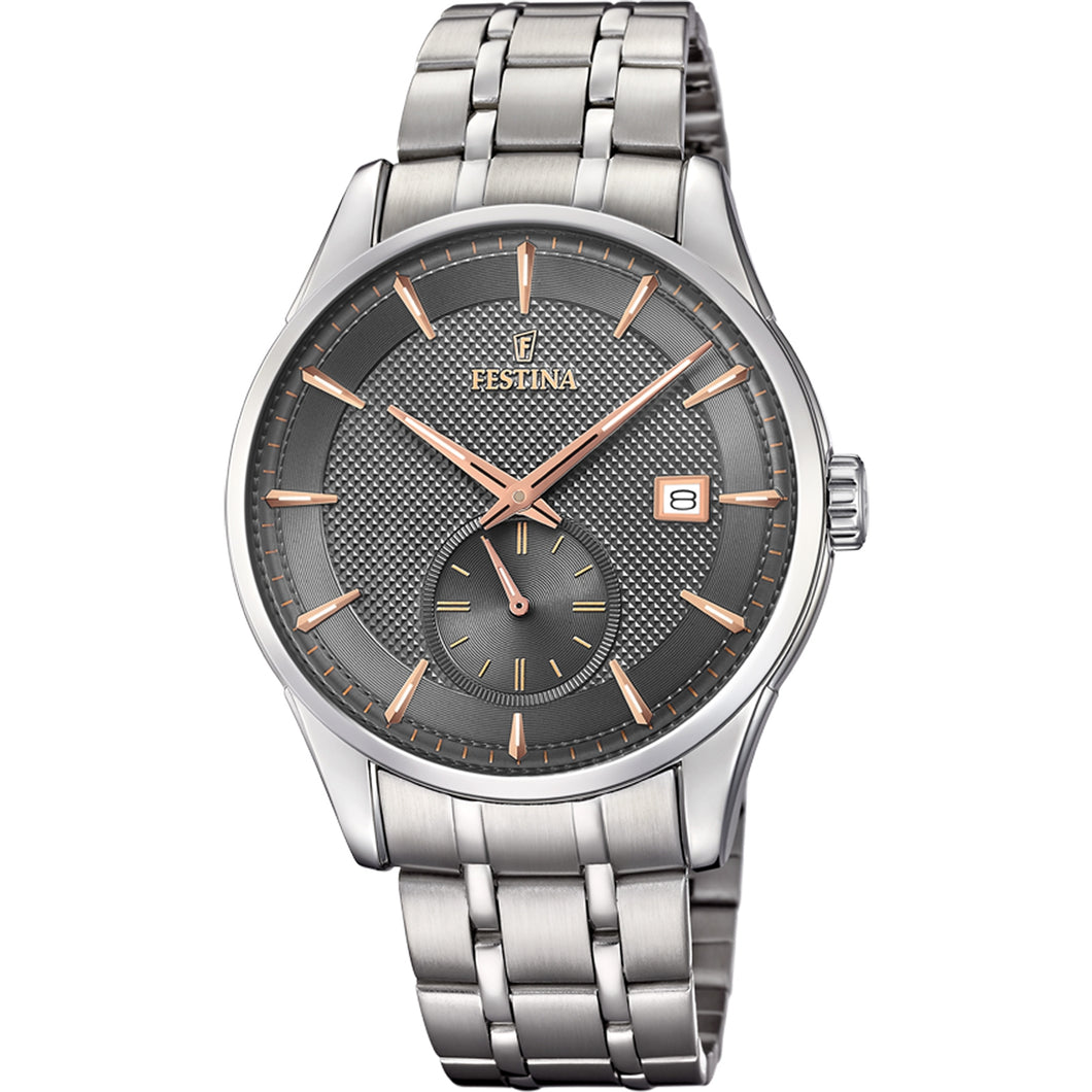 RELOJ CLASICO PARA HOMBRE FESTINA RETRO F20276/3 - PLATEADO