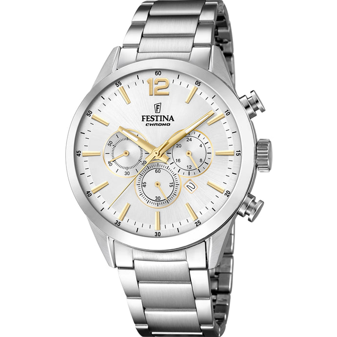 RELOJ ELEGANTE PARA HOMBRE FESTINA TIMELESS CHRONO F20343/1 - PLATEADO