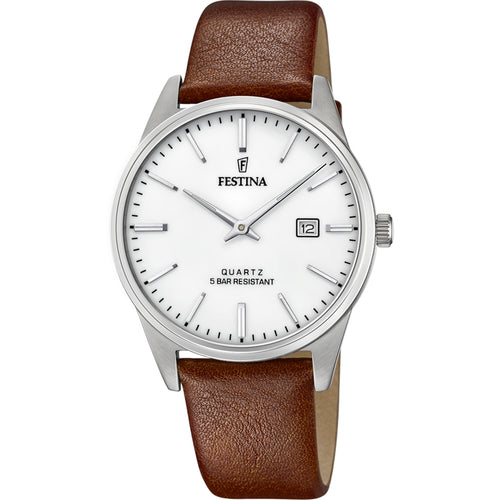 RELOJ EN CUERO PARA HOMBRE FESTINA CLASSIC METAL F20512/2 - MARRÓN