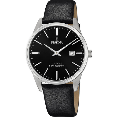 RELOJ EN CUERO PARA HOMBRE FESTINA CLASSIC METAL F20512/4 - NEGRO