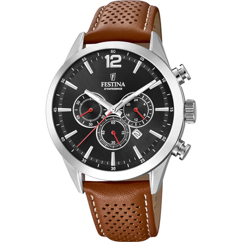 RELOJ EN CUERO PARA HOMBRE FESTINA TIMELESS CHRONO F20542/6 - MARRÓN