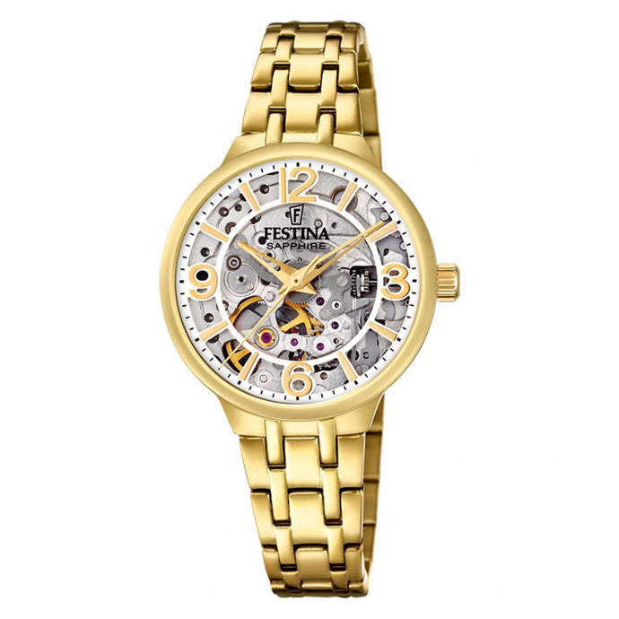 RELOJ CON ESQUELETO PARA MUJER FESTINA SKELETON AUTOMATIC F20617/1 - DORADO