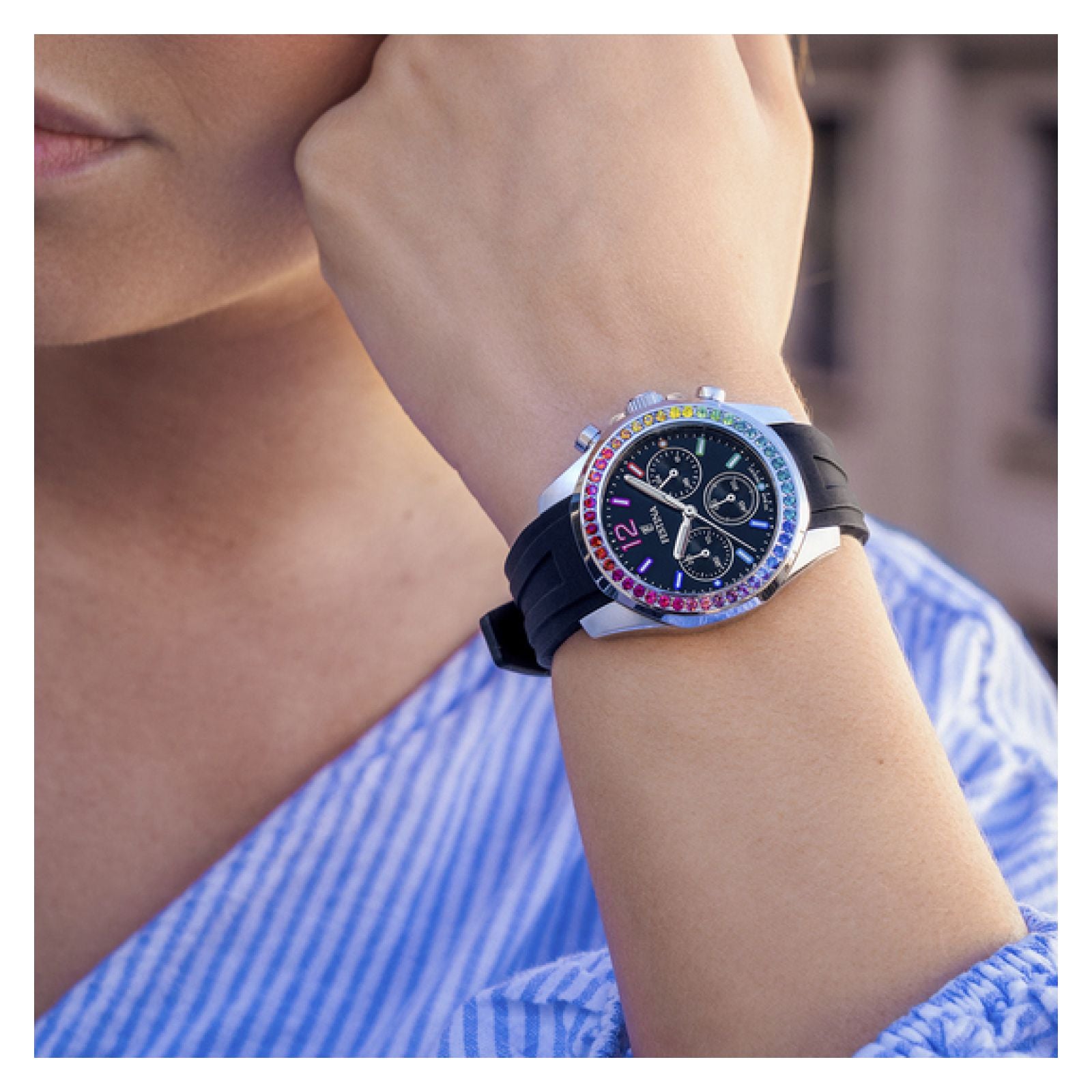 RELOJ ANÁLOGO PARA MUJER FESTINA RAINBOW F20610/3 NEGRO