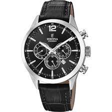 RELOJ EN CUERO PARA HOMBRE FESTINA TIMELESS CHRONO F20542/5 - NEGRO